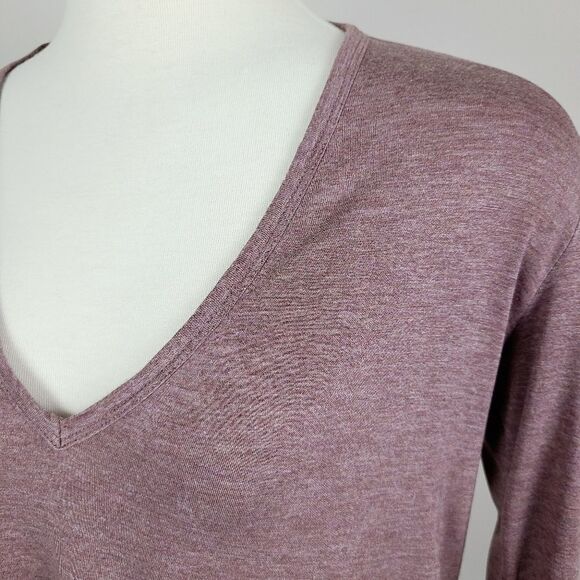 Aritzia Wilfred Free Dusty Rose Brasch Long Sleeve V-Neck T-Shirt XS - Picture 5 of 16